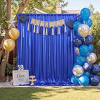 10x10FT Sapphire Blue Sequin Backdrop Curtain - 2 Panels of 5x10FT Wrinkle-Free Glitter Drapes for Photography, alternate