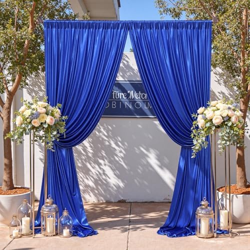 10x10FT Sapphire Blue Sequin Backdrop Curtain - 2 Panels of 5x10FT Wrinkle-Free Glitter Drapes for Photography, alternate