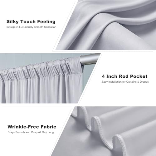 10x10ft Silver Backdrop Curtains for Parties, 2 Panels 5x10ft Wrinkle-Free Polyester Background Curtains for, alternate view