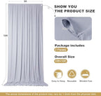 10x10ft Silver Backdrop Curtains for Parties, 2 Panels 5x10ft Wrinkle-Free Polyester Background Curtains for, alternate view
