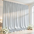 10x10ft Silver Glitter Backdrop Curtain for Parties, Wrinkle Free Satin Photo Backdrop Drapes 2 Panels 5x10FT