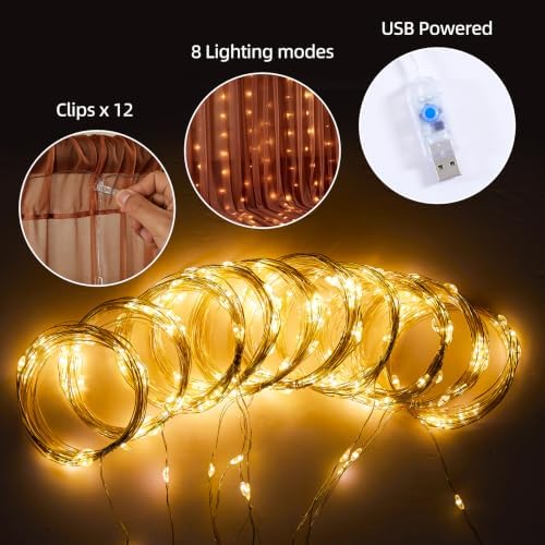 10x10ft Terracotta Tulle Backdrop Curtains with Lights String for Parties, Wrinkle Free Sheer Curtain Wedding, alternate view