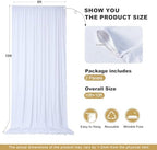 10x10ft White Backdrop Curtains for Parties, 2 Panels 5x10ft Wrinkle-Free Polyester Background Curtains for, alternate view 5