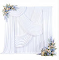 10x10FT White Backdrop Curtains for Parties, Wrinkle-Free Photo Backdrop Drapes, Background Fabric Drapes for