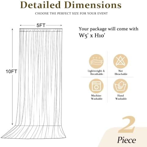10x10FT White Backdrop Curtains for Parties, Wrinkle-Free Photo Backdrop Drapes, Background Fabric Drapes for, alternate view