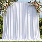 10x10FT White Backdrop Curtains for Wedding Parties, Ultra Drapey & Silky Drapes for Backdrop Skin-Friendly &