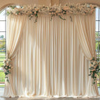 10x10ft Wrinkle Free Backdrop Curtain for Parties Soft Fabric Drapes Wedding Cream Curtain Backdrop for Birthday, alternate