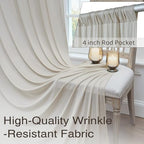 10x10ft Wrinkle Free Beige Backdrop Curtains for Parties, 2 Panels 5x10ft Silky Polyester Photo Backdrop Drapes, alternate