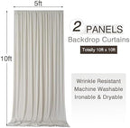 10x10ft Wrinkle Free Beige Backdrop Curtains for Parties, 2 Panels 5x10ft Silky Polyester Photo Backdrop Drapes, alternate