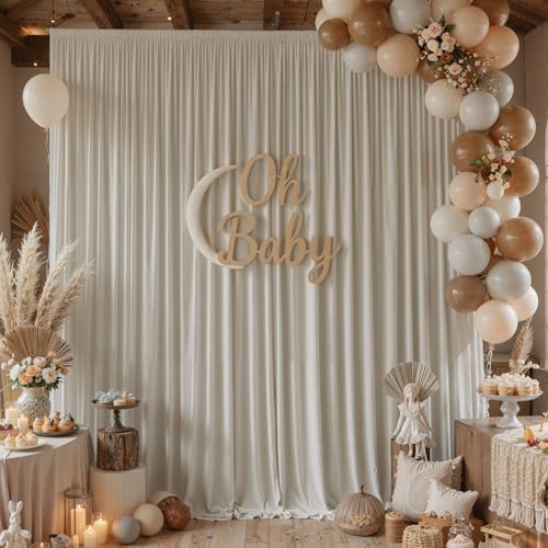10x10ft Wrinkle Free Beige Backdrop Curtains for Parties, 2 Panels 5x10ft Silky Polyester Photo Backdrop Drapes, alternate