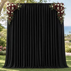 10x10ft Wrinkle Free Black Backdrop Curtain for Parties in 10x10ft