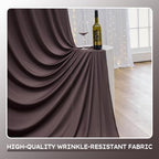 10x10ft Wrinkle Free Brown Backdrop Curtains for Party Background, 2 Panels 5x10ft Silky Polyester Photo, alternate view 2
