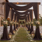 10x10ft Wrinkle Free Brown Backdrop Curtains for Party Background, 2 Panels 5x10ft Silky Polyester Photo, alternate view 5