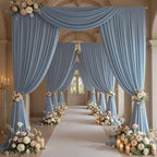 10x10ft Wrinkle Free Dusty Blue Backdrop Curtains for Parties, 2 Panels 5x10ft Silky Polyester Photo Backdrop, alternate view