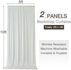 10x10ft Wrinkle Free Ivory Backdrop Curtains for Parties, 2 Panels 5x10ft Silky Polyester Photo Backdrop Drapes, alternate