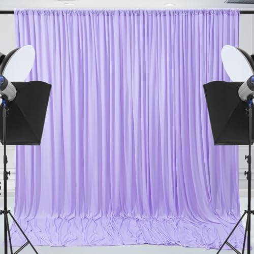 10x10ft Wrinkle Free Lavender Backdrop Curtain for Parties Soft Fabric Drapes Wedding Curtain Backdrop for, alternate view 2