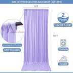 10x10ft Wrinkle Free Lavender Backdrop Curtain for Parties Soft Fabric Drapes Wedding Curtain Backdrop for, alternate view 3