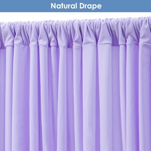 10x10ft Wrinkle Free Lavender Backdrop Curtain for Parties Soft Fabric Drapes Wedding Curtain Backdrop for, alternate view 4