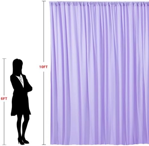 10x10ft Wrinkle Free Lavender Backdrop Curtain for Parties Soft Fabric Drapes Wedding Curtain Backdrop for, alternate view 6