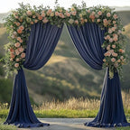 10x10ft Wrinkle Free Navy Blue Backdrop Curtain for Parties Soft Fabric Drapes Wedding Blue Curtain Backdrop for, alternate