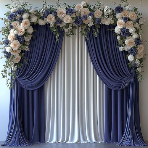 10x10ft Wrinkle Free Navy Blue Backdrop Curtain for Parties Soft Fabric Drapes Wedding Blue Curtain Backdrop for, alternate