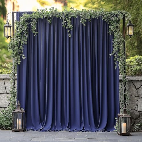 10x10ft Wrinkle Free Navy Blue Backdrop Curtain for Parties Soft Fabric Drapes Wedding Blue Curtain Backdrop for, alternate