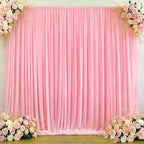 10x10ft Wrinkle Free Pink Backdrop Curtain for Parties in W5' x H10'(2 panels) in Pink