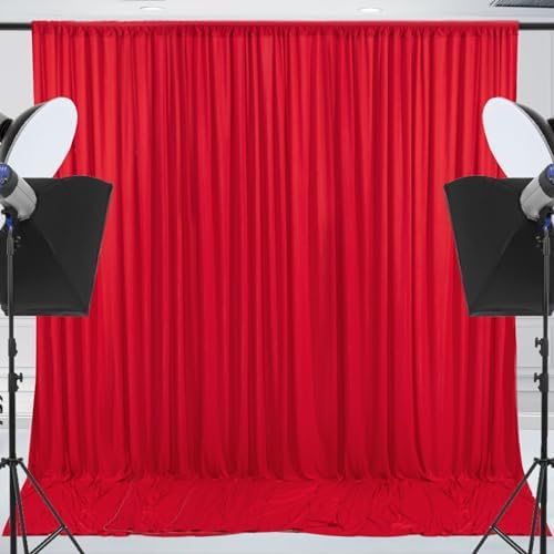 10x10ft Wrinkle Free Red Backdrop Curtain for Parties Soft Fabric Drapes Wedding Red Curtain Backdrop for, alternate view 6