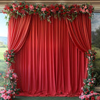 10x10ft Wrinkle Free Red Backdrop Curtain for Parties Soft Fabric Drapes Wedding Red Curtain Backdrop for, alternate view 7