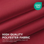 10x10ft Wrinkle Free Red Christmas Backdrop Curtain for Parties in 10x10ft, alternate view 3