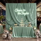 10x10ft Wrinkle Free Sage Green Backdrop Curtains for Parties, 2 Panels 5x10ft Silky Polyester Photo Backdrop, alternate view