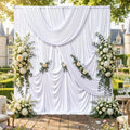 10x10ft Wrinkle Free White Backdrop Curtains for Party Background, 2 Panels 5x10ft Silky Polyester Photo
