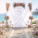 10x10ft Wrinkle Free White Backdrop Curtains for Party Background, 2 Panels 5x10ft Silky Polyester Photo, alternate view 3