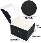 10x10x5 Cake Box, 4 Sets Black Cake Box with Window & 4 Sets 10" Black Cake Round Boards, 10inch Cake Containers, alternate