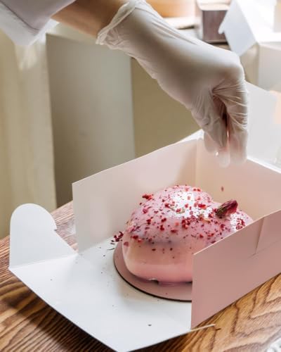 10x10x5 Cake Box, 4 Sets Pink Cake Box with Window & 4 Sets 10" Pink Cake Round Boards, 10inch Cake Containers, alternate