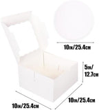 10x10x5 Cake Box, 4 Sets White Cake Box with Window & 4 Sets 10" White Cake Round Boards, 10inch Cake Containers, alternate
