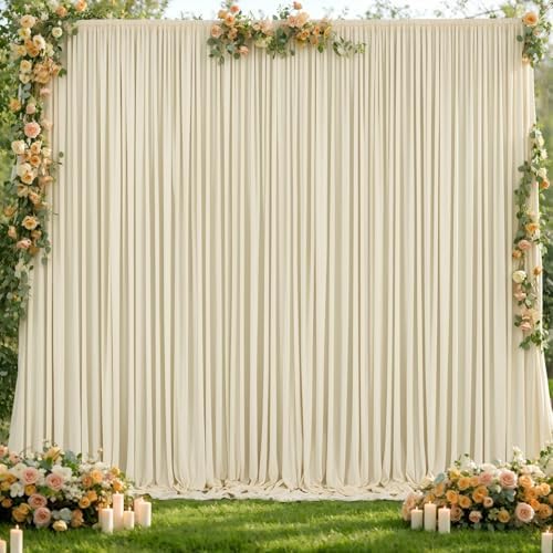 10x12 Backdrop Curtains for Wedding Party Wrinkle Free Beige Backdrops Curtain Drapes Fabric Decorations Photo, alternate