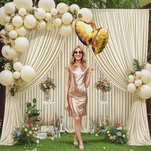 10x12 Backdrop Curtains for Wedding Party Wrinkle Free Beige Backdrops Curtain Drapes Fabric Decorations Photo, alternate