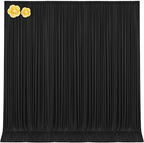 10x12 Black Backdrop Curtains for Wedding Party Wrinkle Free Backdrops Curtain Drapes Fabric Decorations Photo