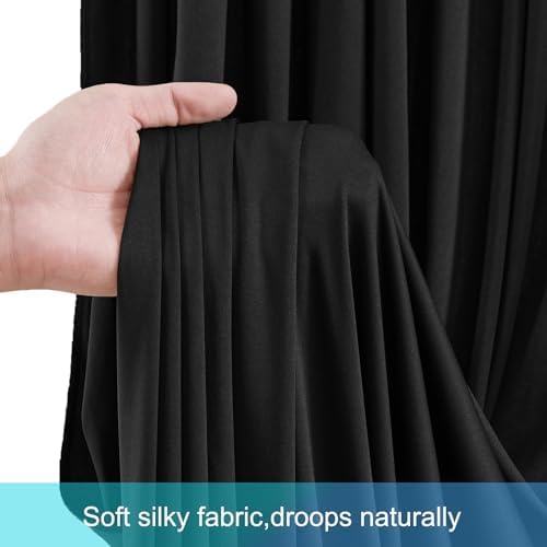 10x12 Black Backdrop Curtains for Wedding Party Wrinkle Free Backdrops Curtain Drapes Fabric Decorations Photo, alternate