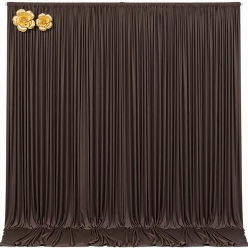 10x12 Brown Backdrop Curtains for Wedding Party Wrinkle Free Backdrops Curtain Drapes Fabric Decorations Photo