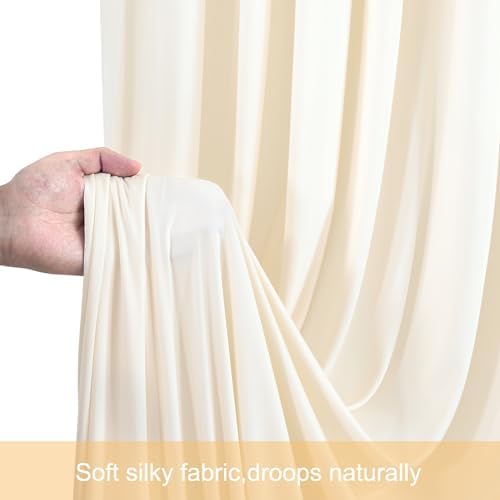 10x12 Champagne Backdrop Curtains for Wedding Party Wrinkle Free Backdrops Curtain Drapes Fabric Decorations, alternate view