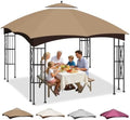 10x12 Double Tiered Gazebo Replacement Canopy, Upgraded 300D Polyester Heavy Duty Canopy Cover Top with Air