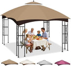 10x12 Double Tiered Gazebo Replacement Canopy, Upgraded 300D Polyester Heavy Duty Canopy Cover Top with Air