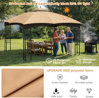 10x12 Double Tiered Gazebo Replacement Canopy, Upgraded 300D Polyester Heavy Duty Canopy Cover Top with Air, alternate view 2