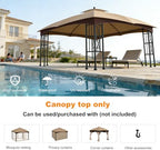 10x12 Double Tiered Gazebo Replacement Canopy, Upgraded 300D Polyester Heavy Duty Canopy Cover Top with Air, alternate view 3