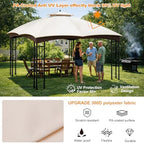 10x12 Double Tiered Gazebo Replacement Canopy, Upgraded 300D Polyester Heavy Duty Canopy Cover Top with Air, alternate view 2