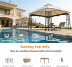 10x12 Double Tiered Gazebo Replacement Canopy, Upgraded 300D Polyester Heavy Duty Canopy Cover Top with Air, alternate view 3
