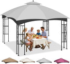 10x12 Double Tiered Gazebo Replacement Canopy, Upgraded 300D Polyester Heavy Duty Canopy Cover Top with Air