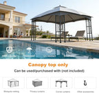 10x12 Double Tiered Gazebo Replacement Canopy, Upgraded 300D Polyester Heavy Duty Canopy Cover Top with Air, alternate view 3